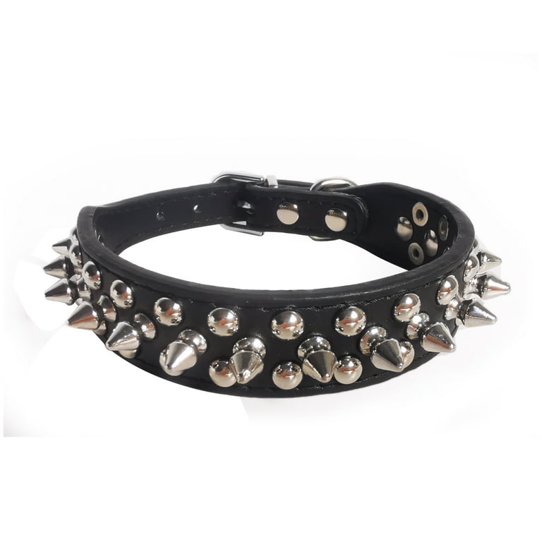 PU Leather Mushroom Studded Dog Collar, Adjustable