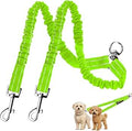 Double Dog Leash with 360° Swivel, Reflective Bungee